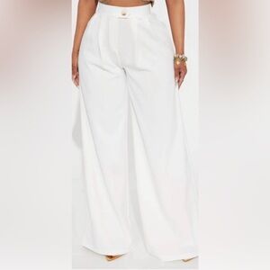 Fashion Nova White Wide-Leg Pants